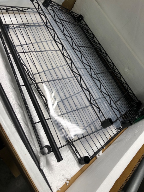 Photo 7 of Adjustable NSF-Certified Metal Shelf Wire Shelving Unit Storage for Small Places Restaurant Garage Pantry Kitchen Garage Rack (Chrome, 21.5L x 11.6W x 47.6H) 21.5L x 11.6W x 47.6H Chrome