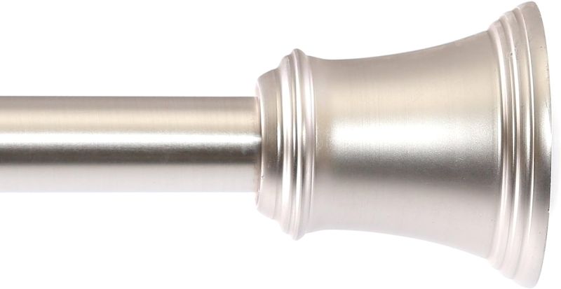 Photo 1 of BINO 'Bedford' Tension Shower Curtain Rod, Nickel - 42" to 72" - Adjustable Bathroom Shower Rod Tension Pole