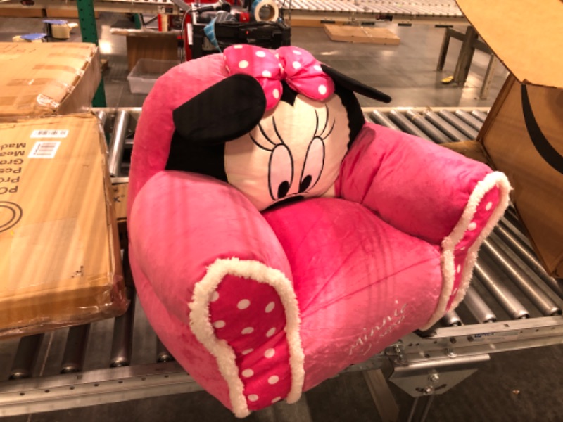 Photo 2 of Idea Nuova Minnie Mouse Figural Sherpa Trim Bean Bag Chair, Small, Pink