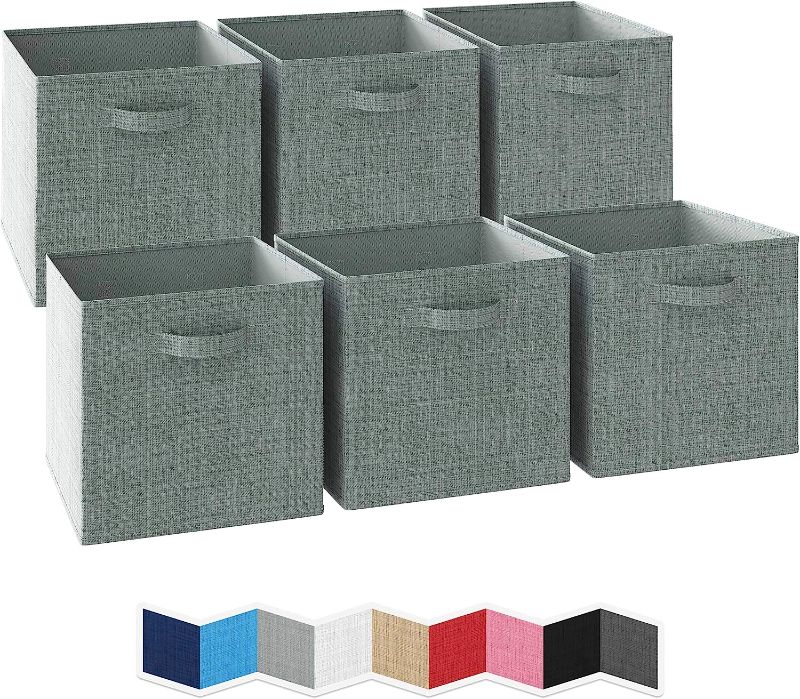 Photo 1 of 
Cube Storage Baskets For Organizing - 13x13 Inch - Set of 6 Heavy-Duty Storage Cubes For Storage and Organization. Perfect Bins For Cubby Storage Boxes Or Cube Storage Organizer (Textured Grey)