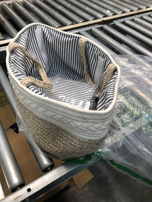 Photo 1 of Baby Diaper Caddy Organizer, Stylish Cotton Rope Baby Basket Nursery Storage Organizer for Changing Table, Maliton Extra Large Diaper Caddy for Baby Stuff, Baby Registry Must Haves