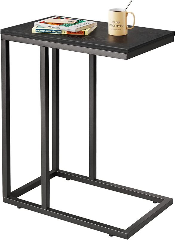 Photo 1 of AMHANCIBLE C Shaped End Table,Black Nightstands 19x12