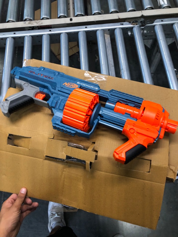 Photo 3 of Nerf Elite 2.0 Shockwave RD-15 Dart Blaster, 30 Nerf Elite Darts, 15-Dart Rotating Drum, Kids Outdoor Toys for 8 Year Old Boys & Girls and Up Frustration-Free Packaging