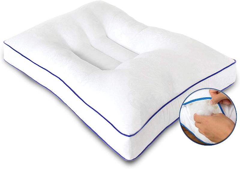 Photo 1 of Nature's Guest Adjustable Cervical Pillow, Better Than Memory Foam Pillow for Neck Pain, Contour Orthopedic Pillow for Sleeping, Ergonomic Pillow for Side, Back and Stomach Sleepers - Standard Medium