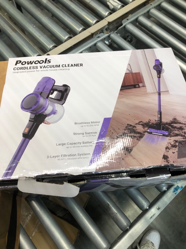 Photo 2 of Powools 25kpa Cordless Vacuum Cleaner - Stick Vacuum Cleaner by VacLife High Power w/Long Battery Life, Portable Household Vacuum Cleaner for Carpet and Floor, 6-in-1 Wireless Vacuum, Purple (PL8732) USED