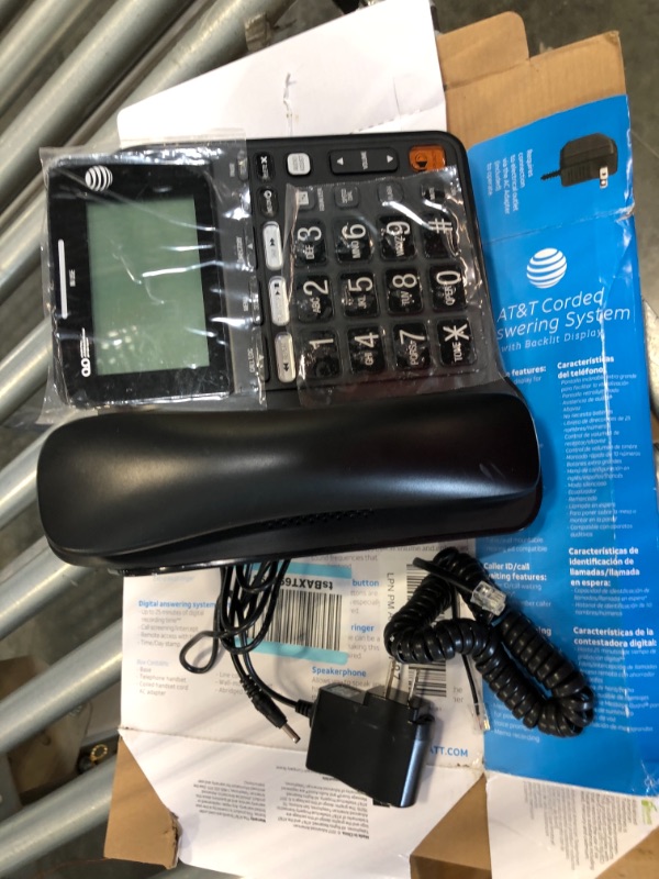 Photo 2 of AT&T CD4930 Corded Phone, Black & TRIMLINE 210 Corded Home Phone, No AC Power Required, Improved Easy-Wall-Mount, Lighted Big Button Keypad, 13 SpeedDial Keys, Last Number Redial, Beige Black Phone + Corded Home Phone
Requires the right adapter, the one i