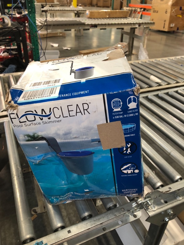 Photo 3 of Bestway Flowclear Wall Mount Surface Skimmer | Cleans Above Ground Pools | Attracts Floating Debris, One Size, Grey