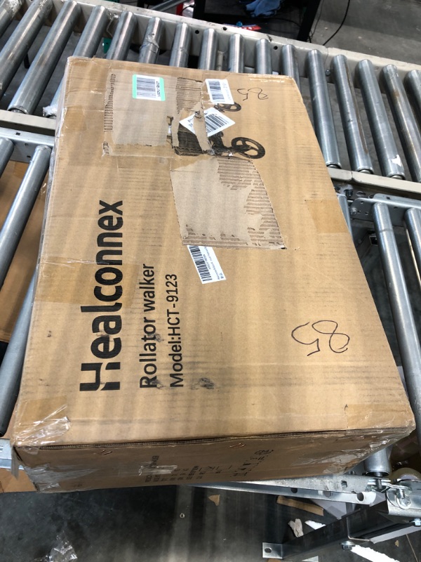 Photo 1 of Healconnex Rollator Walkers for Seniors-Folding Rollator Walker with Seat and Four 8-inch Wheels-Medical Rollator Walker with Comfort Handles and Thick Backrest-Lightweight Aluminium Frame and Basket Red