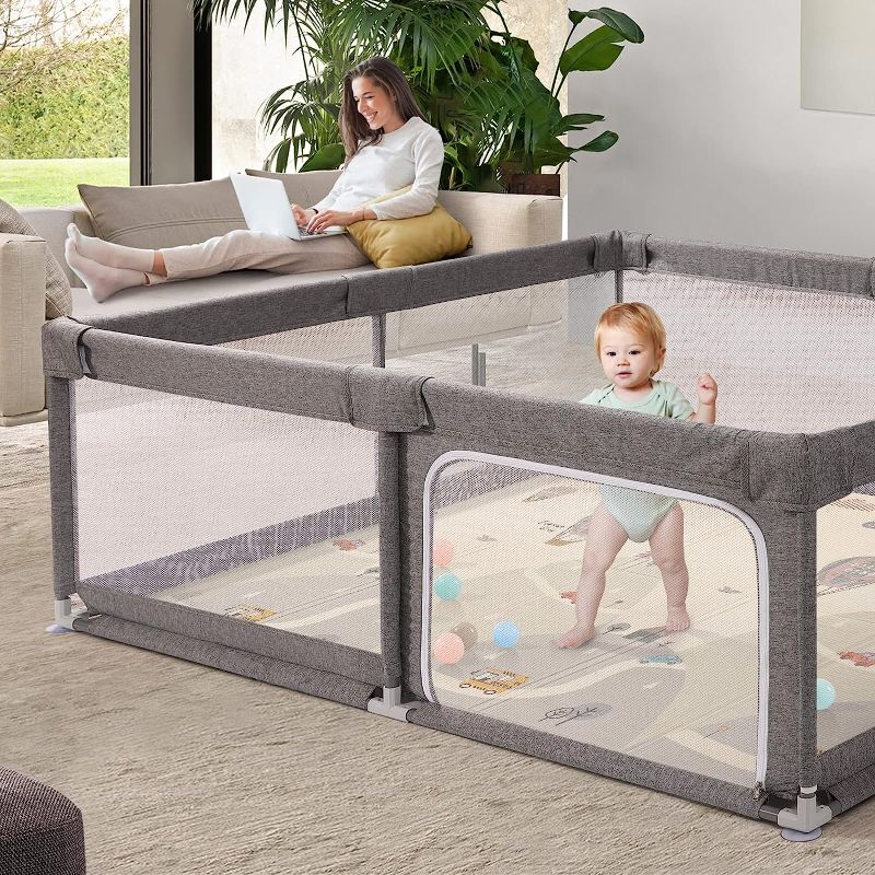 Photo 1 of Baby playpen with mat Play pens for Babies and Toddlers Foldable Baby gate playpen Baby gate playpen playard for Baby