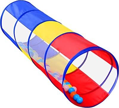 Photo 1 of Kids Play Tunnel for Toddlers, Pop Up Crawl Through Tunnel Play Tent for Baby Infant Children or Dog with 2 Mesh Sides, Kids Tunnel Toys or Gift Indoor & Outdoor (Colorful Crawling Tunnel)