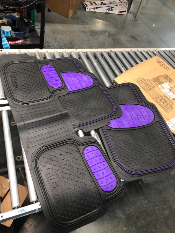 Photo 5 of Automotive Floor Mats Purple ClimaProof for all weather protection Universal Fit Heavy Duty Rubber fits most Cars, SUVs, and Trucks (Full Set Trim to Fit) FH Group F11500PURPLE