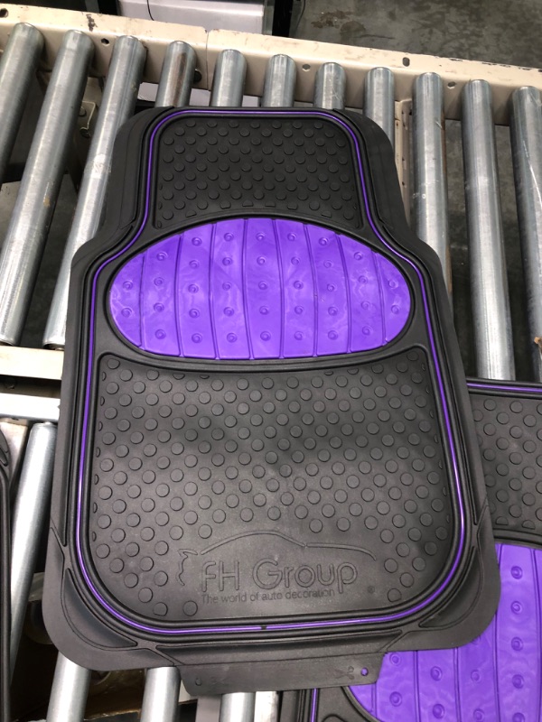 Photo 4 of Automotive Floor Mats Purple ClimaProof for all weather protection Universal Fit Heavy Duty Rubber fits most Cars, SUVs, and Trucks (Full Set Trim to Fit) FH Group F11500PURPLE