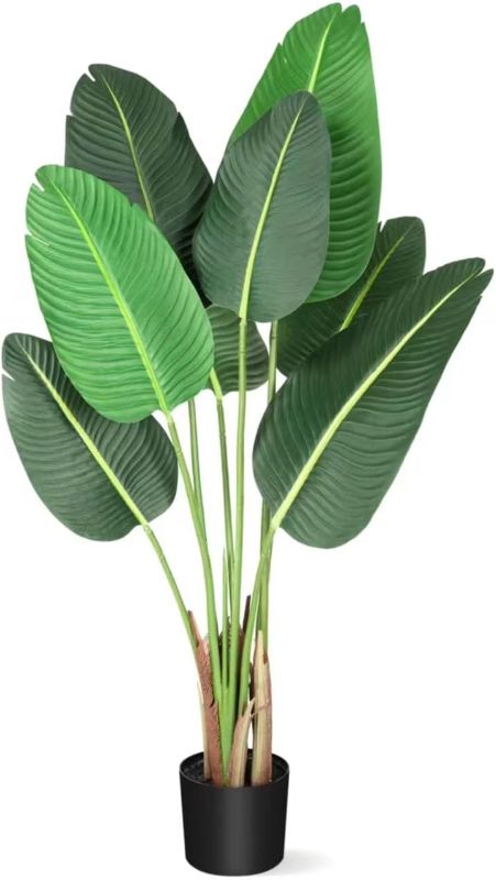 Photo 1 of Artificial Tree Bird of Paradise Plant 48"(H) with 8 Trunks Faux Tree for Home Office Perfect Housewarming Gift