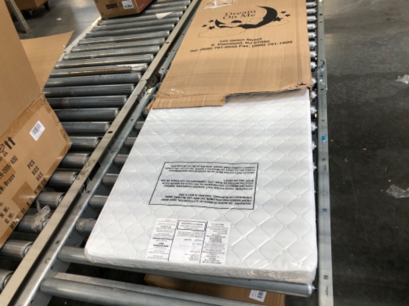 Photo 1 of Dream On Me Universal Cradle Mattress | Waterproof | 2” Fiber Core | Cradle Mattress | Greenguard Gold Certified | 36" x 18" White Check Vinyl Cover