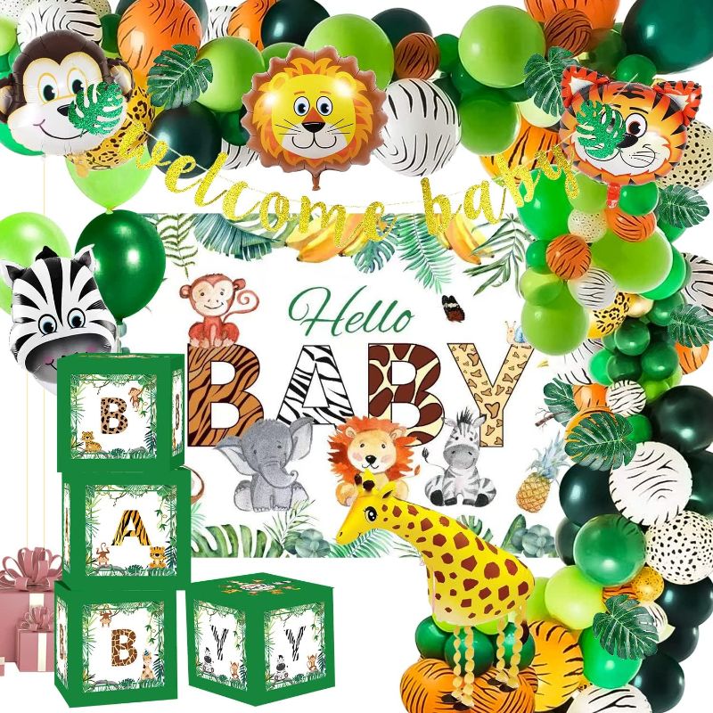 Photo 3 of 36 Pcs 3.5 Inch Baby Bottle Shower Favor Mini Plastic Candy Bottle Clear Plastic Baby Bottles for Baby Shower Mini Baby Bottle Feeding Bottle Candy Box, Konsait Jungle Animal Hanging Swirl Decoration(30Pack), Safari Theme Zoo, HIPEEWO Safari Baby Shower D