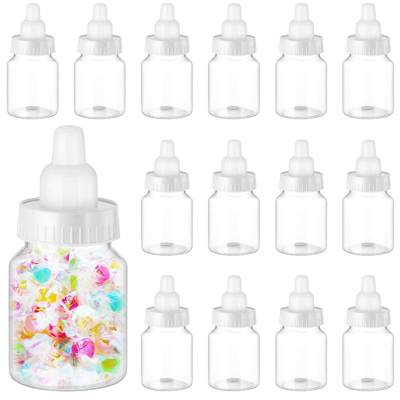 Photo 1 of 36 Pcs 3.5 Inch Baby Bottle Shower Favor Mini Plastic Candy Bottle Clear Plastic Baby Bottles for Baby Shower Mini Baby Bottle Feeding Bottle Candy Box, Konsait Jungle Animal Hanging Swirl Decoration(30Pack), Safari Theme Zoo, HIPEEWO Safari Baby Shower D