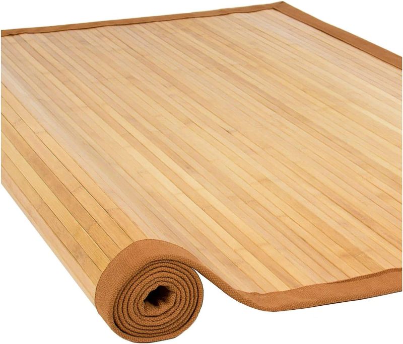 Photo 1 of Bamboo Floor Mat Area Rug, Large Bamboo Floor Runner Indoor Outdoor Rug with Non Skid Backing, Area Mat Carpet for Living Room, Hallway, Kitchen, Office-100% Natural Bamboo Wood Most Viewed