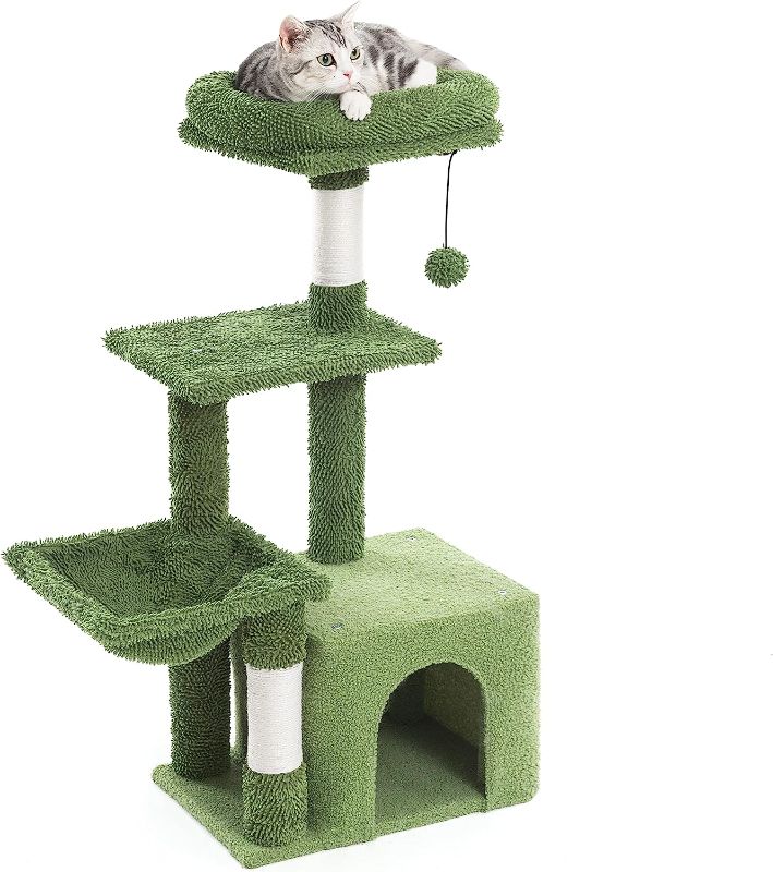 Photo 1 of Catreaier Small Cat Tree, Cat Condo with Square Hammock, Cat Tower for Kitty