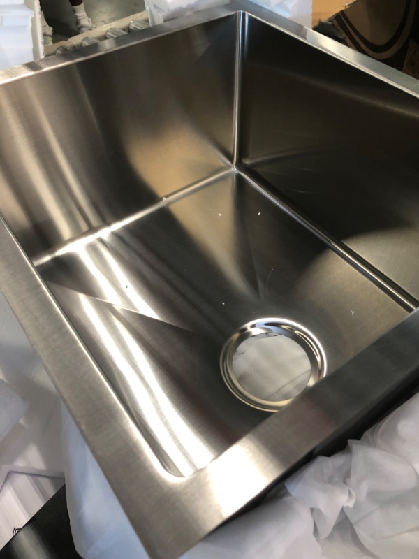 Photo 3 of Bar Sink, Dcorola  17-Inch Undermount Kitchen Sink, 16 Gauge Stainless Steel Single Bowl - 17 x 19 x 9 Inch Deep Bar/Prep Basin