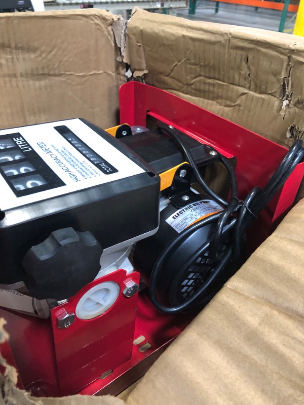 Photo 4 of 110 Volt Electric Diesel Oil Fuel Transfer Pump Self Priming Display Meter with 13' ft Hose & Fuel Nozzle Kit