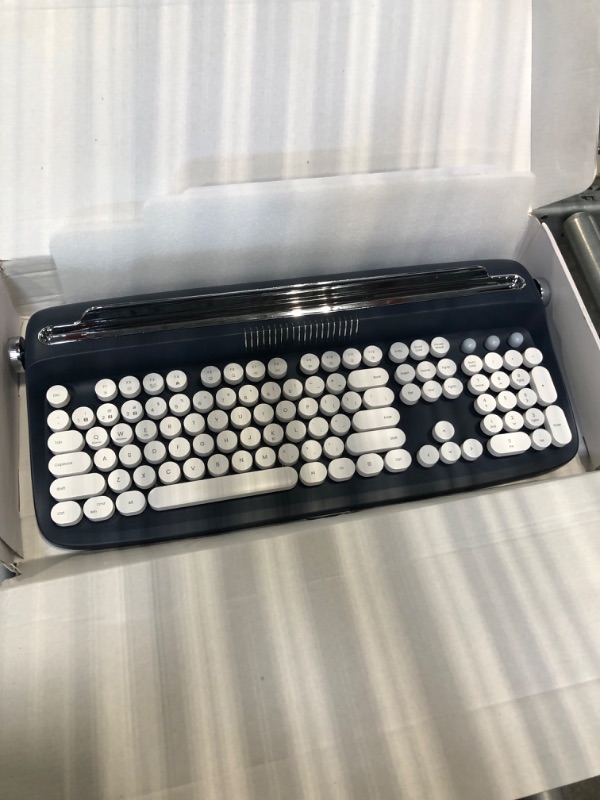 Photo 2 of  Wireless Typewriter Keyboard, Retro Bluetooth Aesthetic Keyboard with Integrated Stand for Multi-Device 