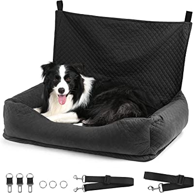 Photo 1 of Bnonya Dog Car Seat, Pet Car Seat for Medium Large Dogs, Safe and Comfortable Dog Car Bed Medium Under 60lbs, Multipurpose Design Washable Dog Car Seat with Non-Slip Base