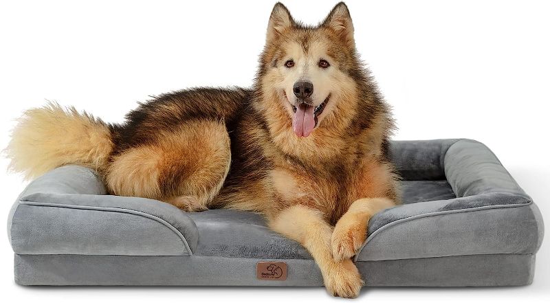 Photo 1 of Bedsure Orthopedic Dog Bed for Extra Large Dogs - XL Waterproof Dog Bed Medium, Foam Sofa with Removable Washable Cover, Waterproof Lining and Nonskid Bottom Couch, Pet Bed
