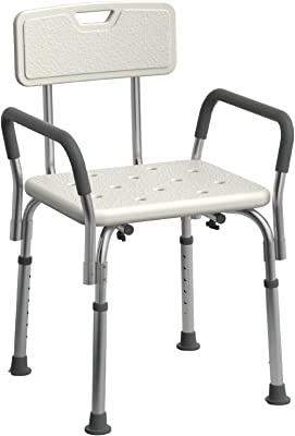 Photo 1 of   Shower Chair Seat with Padded Armrests and Back Heavy Duty Shower Chair for Bathtub Slip Resistant Shower Seat with Adjustable Height Shower Chair for Inside Shower with 350 lb Capacity