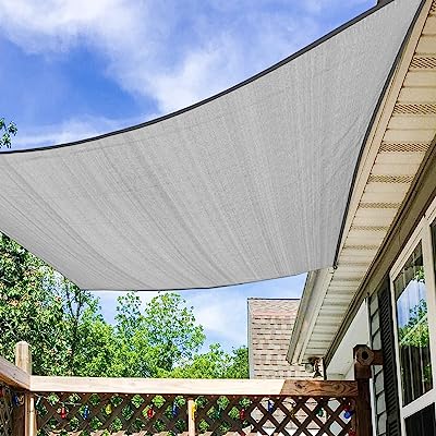 Photo 1 of Amagenix Sun Shade Sails Canopy, Gray Rectangle Outdoor Shade Canopy 8' X 10' UV Block Canopy for Outdoor Patio Garden Backyard
