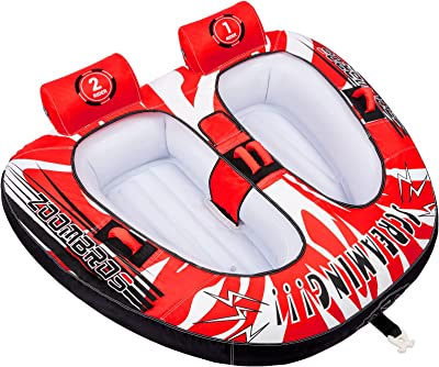 Photo 1 of ZOOMBROS Towable Tubes for Boating 2 Person, Water Tubes for Boats to Pull, Safety Boat Tubes and Towables, Water Sport Towables with Drainage, Quick Connector, 