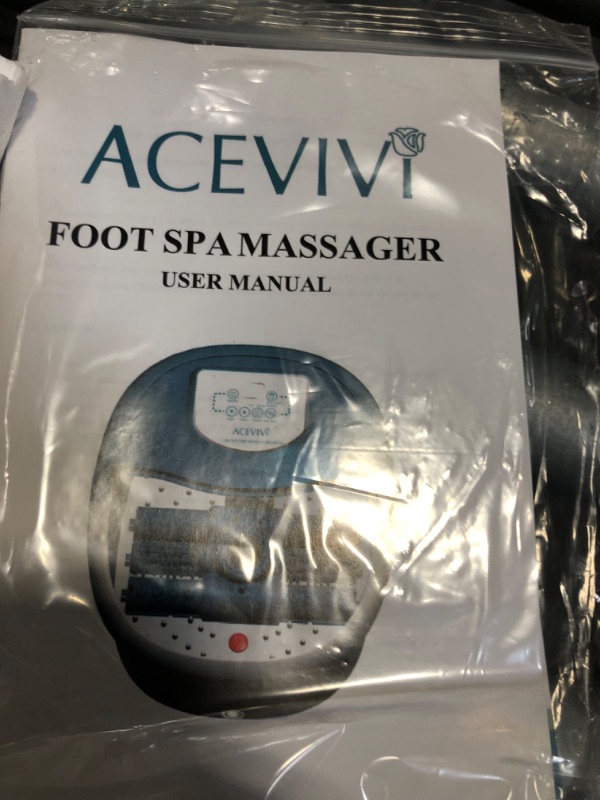 Photo 3 of ACEVIVI Foot Spa Bath Massager with Heat and Bubble Jets Electric Shiastu Massage Rollers Motorized Maize Massage Rollers Pedicure Stone Mani/Pedi Soak Tub Home Bucket Heating Foot Spa Machine