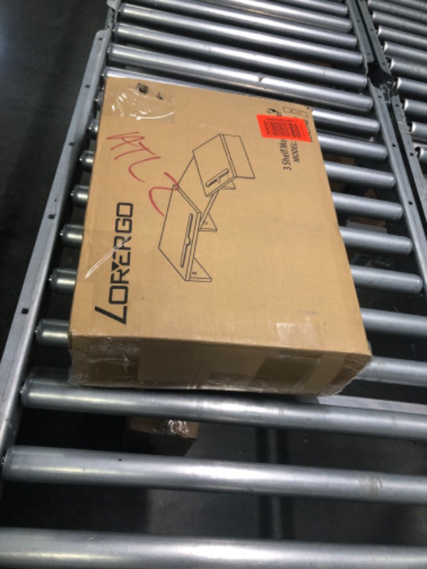 Photo 1 of LORYERGO Dual Monitor Stand - [Upgraded] Monitor Stand w/ 2 Slots for Phone & Tablet, Dual Monitor Riser, Length and Angle Adjustable, Computer Stand for Monitor, Laptop, Tablet (Black)
