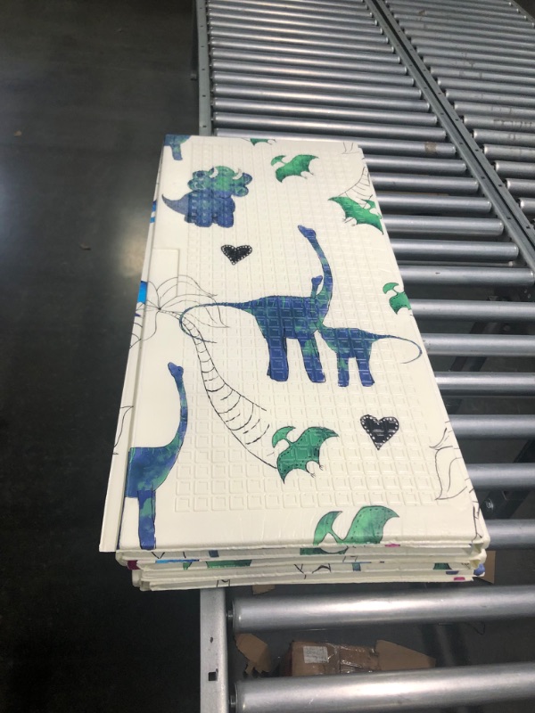 Photo 1 of JumpOff Jo - Large Waterproof Foam Padded Play Mat for Infants, Babies, Toddlers, Play & Tummy Time, Foldable Activity Mat, 70 in. x 59 in. - Tiny Dinos, Pack of 1