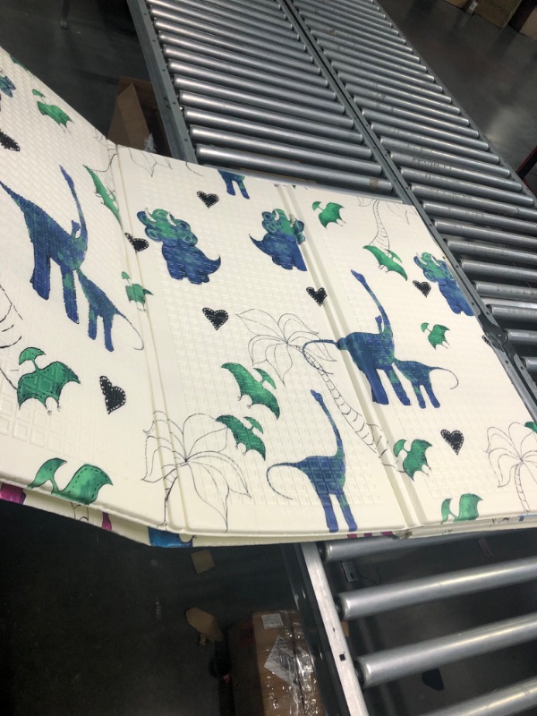 Photo 1 of JumpOff Jo - Large Waterproof Foam Padded Play Mat for Infants, Babies, Toddlers, Play & Tummy Time, Foldable Activity Mat, 70 in. x 59 in. - Tiny Dinos, Pack of 1