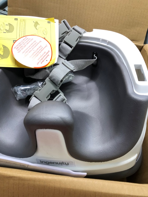 Photo 4 of Ingenuity Baby Base 2-in-1 Booster Feeding & Floor Seat with Self-Storing Tray - Slate