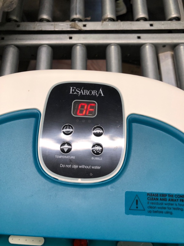 Photo 1 of Foot Spa, ESARORA Foot Bath Massager with Heat, Bubbles, Pumice Stone, Medicine Box, Temperature Control, Red Light, Ergonomic Massage Rollers and Acupressure Massage Points, Soothe & Relax Tired Feet Lake Green