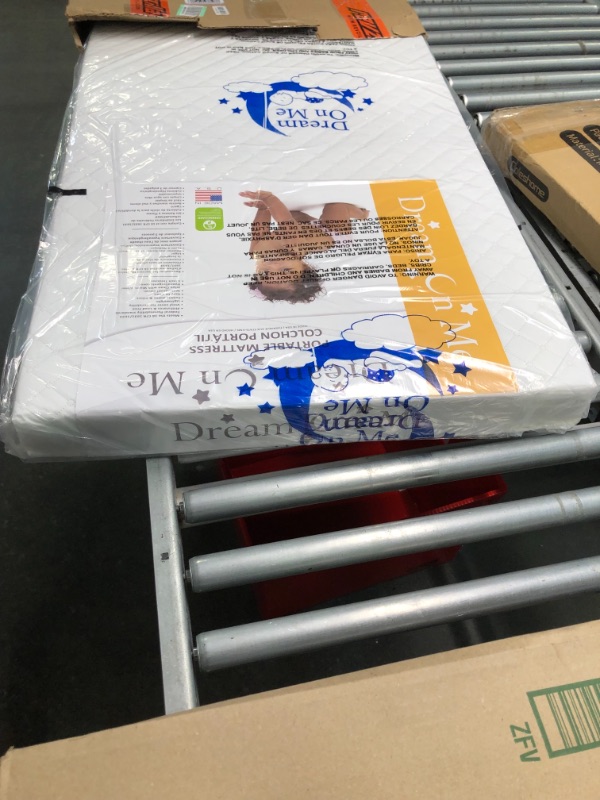 Photo 1 of Dream On Me Holly 3” Fiber Portable, Greenguard Gold Certified, Waterproof Vinyl Cover, Lightweight Mini Crib Mattress, White
--- Factory Seal --- 