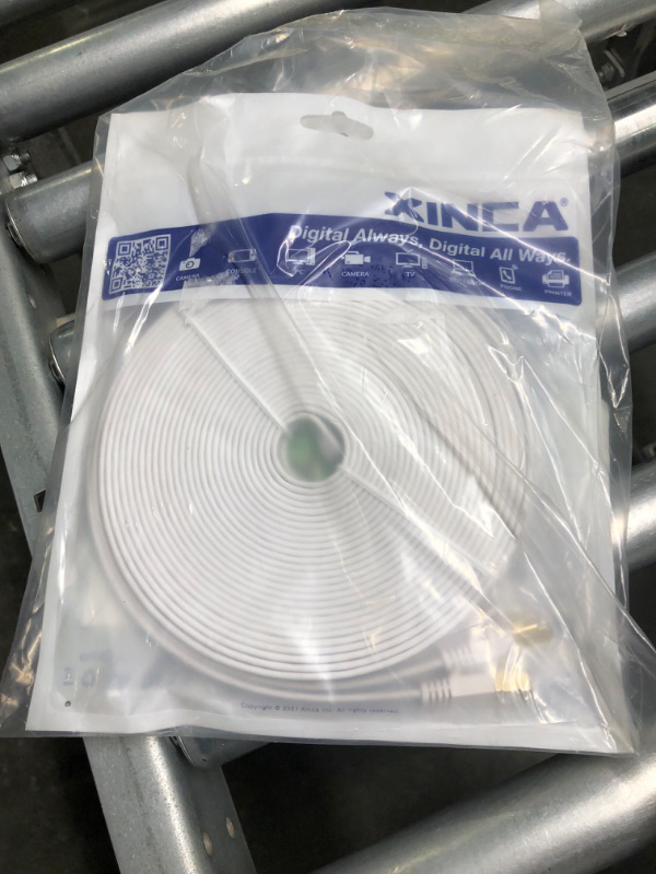 Photo 3 of Cat 7 Flat Ethernet Cable 50ft White, High Speed 10GB Shielded (STP) LAN Internet Network Cable-XINCA Ethernet Patch Computer Cable with Rj45 Connectors and 25pcs Adhesive Cable Clips 50Ft-White Cat7 Ethernet Cable