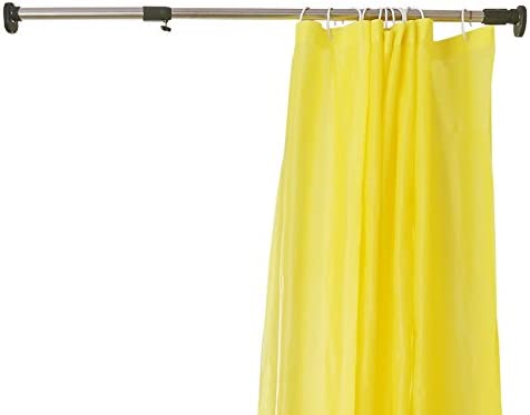 Photo 1 of BAOYOUNI 29.4mm Expandable Shower Curtain Tension Rod Metal Rail Clothes Hanger Drying Rack (Grey, 45-66.9 Inches)
