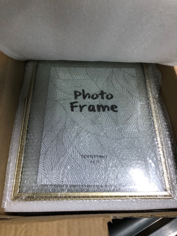 Photo 4 of AceList 8x10 Picture Frame Set of 3 - Gold Metal Floating Photo Frame with Glass Cover - 8x10 Frame Gold Picture Frame - Floating Frame for Tabletop Display Vertically 3 8*10 inches