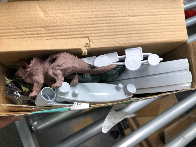 Photo 1 of Dinosaur Toys,Create A Dinosaur World Road Race,Flexible Track Playset and 2 pcs Cool Dinosaur car for 3 4 5 6 Year & Up Old boy Girls Best Gift Green
