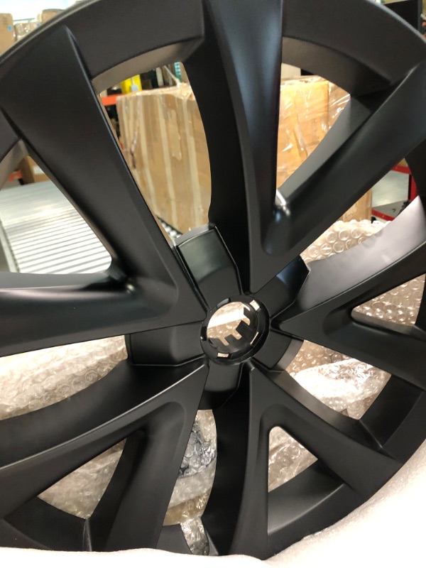 Photo 4 of Klutchtech Tesla Model 3 Hubcaps - 18 Inch Aero Wheel Covers Replacement Tesla Wheel Caps 18'' Model S Plaid Arachnid Wheels Version Hub Caps Compatible with Tesla Model 3 Accessories 2017-2023 Matte black