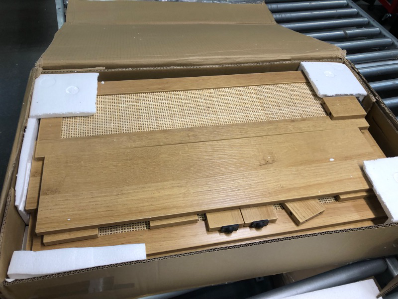 Photo 1 of GANLLY 3 Drawer Dresser,Rattan Dresser for Bedroom, Mid-Century Modern Nightstands Organizer Dresser for Closet Hallway,Entryway,Living Room Natural Brown
--- Open Box --- 