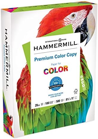 Photo 1 of Hammermill Printer Paper, Premium Color 28 lb Copy Paper, 8.5 x 11 - 1 Ream (500 Sheets) - 100 Bright, Made in the USA, 102467R
