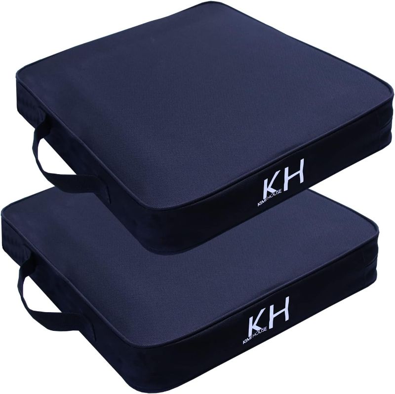 Photo 1 of KIMI HOUSE 2 Pieces Black Indoor & Outdoor Chair Cushion, Boat Canoe Kayak Seat, Stadium Seating for Bleachers, Best for Camping, Bleachers, Sports Events