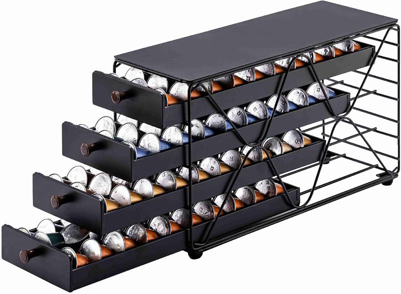 Photo 1 of ZCDCP Coffee Pod Holder Drawer Storage, Compatible with Nespresso Originaline pod, Office Kitchen Counter Organizer (120 pods-4tiers)
