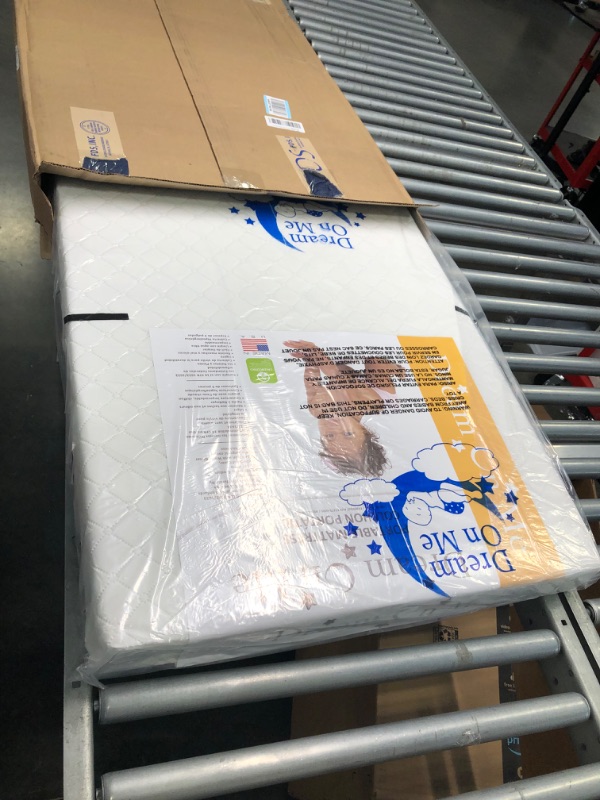 Photo 1 of Dream On Me Holly 3” Fiber Portable, Greenguard Gold Certified, Waterproof Vinyl Cover, Lightweight Mini Crib Mattress, White
--- Factory Seal --- 