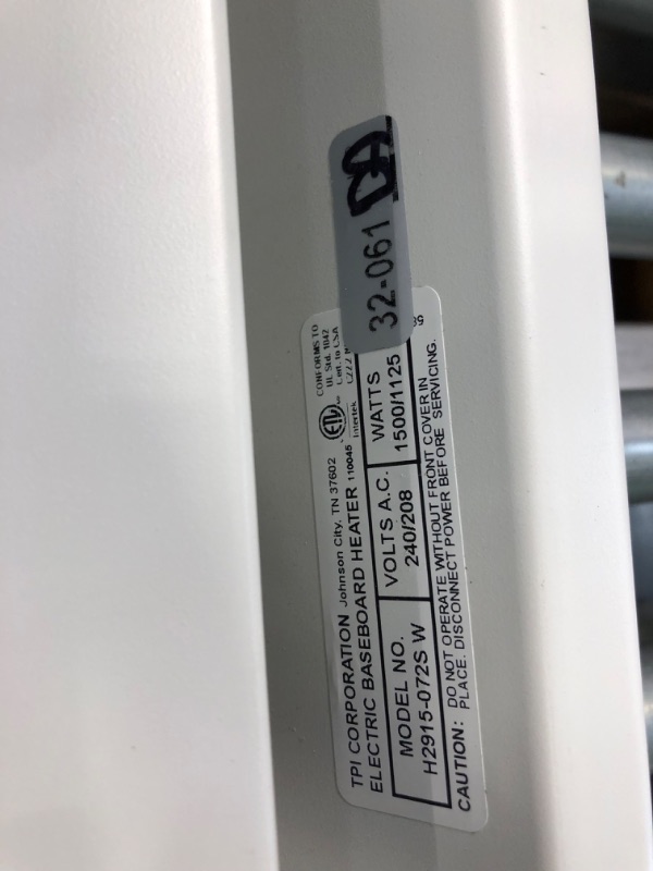 Photo 1 of Fahrenheat F2546 6' Baseboard Heater, Large, White
