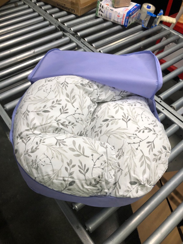 Photo 3 of Boppy Total Body Pregnancy Pillow Gray Scattered Leaves