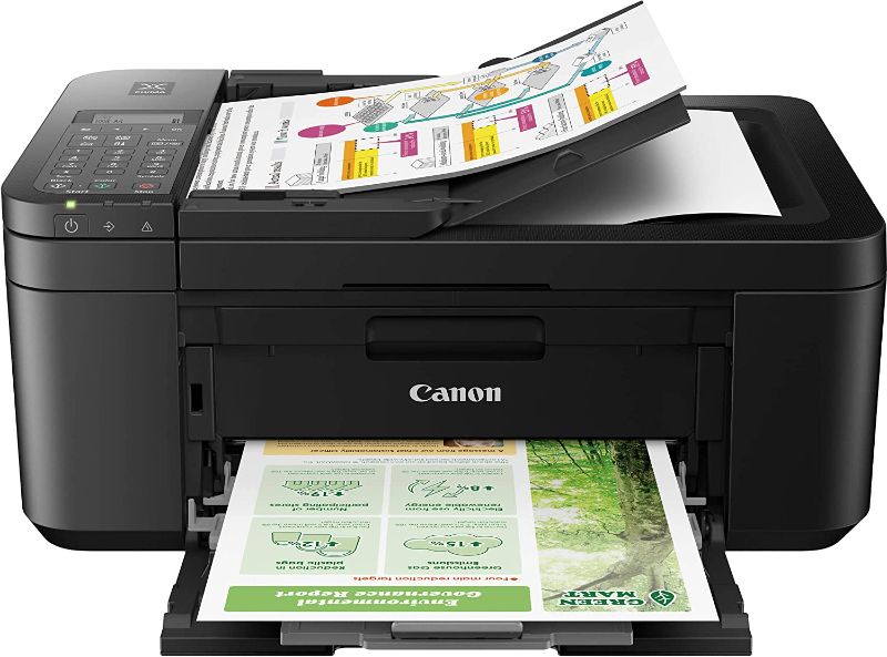 Photo 1 of Canon PIXMA TR4720 All-in-One Multifunction Wireless Color Inkjet Printer, Black - Print Copy Scan Fax - 4800 x 1200 dpi, 8.5 x 14, 2-Line LCD Display, Auto Duplex Printing, 20-Sheet ADF
--- Open Box --- 